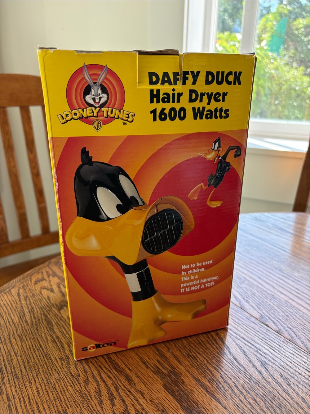 Vintage 1999 Looney Tunes Daffy Duck  Hair Dryer — Yellow